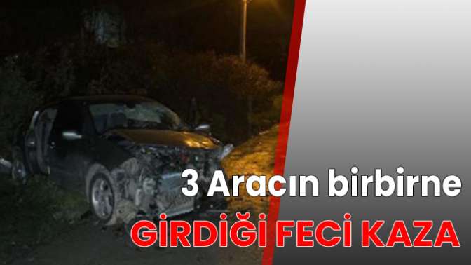 3 araç birbirine girdi: 8 yaralı