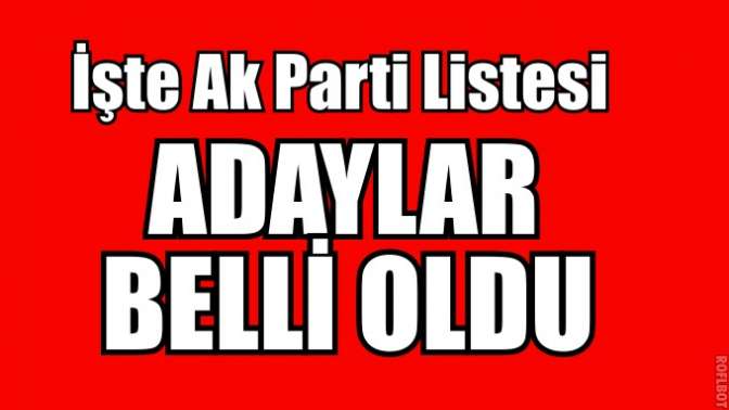 Ak Parti'de liste belli oldu