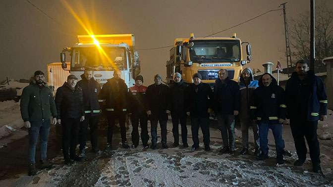 Başkan Söğüt’ten karla mücadele ekiplerine ziyaret