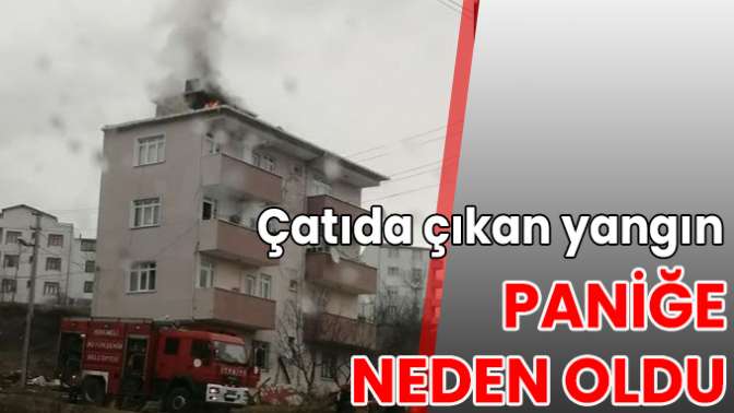 Çatıda çıkan yangın paniğe neden oldu