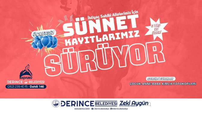 Derince’de sünnet şöleni kayıtları devam ediyor