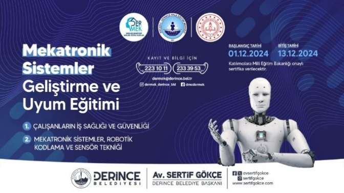 Derince Mekatronik Eğitimlerine Başvurular Sürüyor
