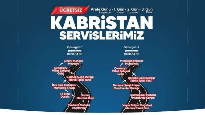 Derincede Bayramda Mezarlıklara Ücretsiz Ulaşım