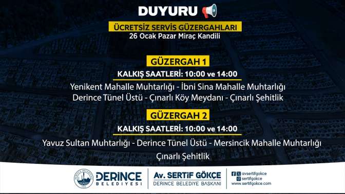 Derincede Mezarlık Ziyaretleri İçin Ücretsiz Servis