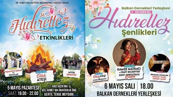 İzmit Belediyesi Hıdırellez etkinlikleri Kertil Tekke Meydanı’nda başlıyor!