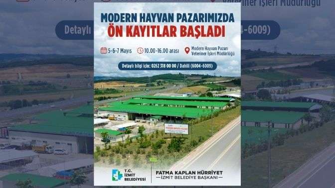 İzmit Belediyesi Modern Hayvan Pazarına Kurban satışı için ön kayıtlar başladı