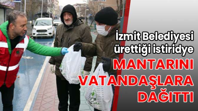 İzmit Belediyesi, ürettiği istiridye mantarını vatandaşlara dağıttı