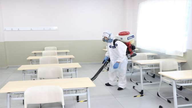 LGS sınavı için okullar dezenfekte ediliyor