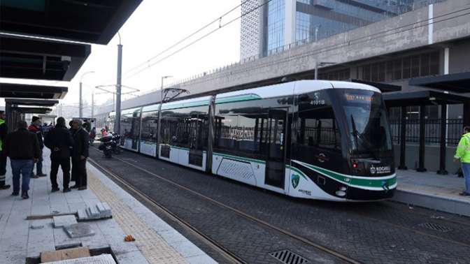 Şehir Hastanesi tramvayında test sürüşü