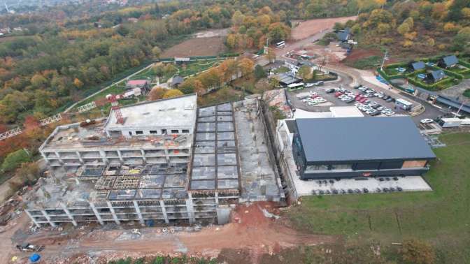 Teleferik otoparkında kaba inşaat bitmek üzere