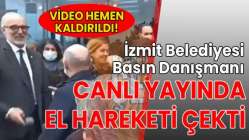 İzmit Belediyesi Basın Danışmanından canlı yayında el hareketi!