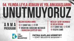 İzmit Belediyesi Leyla Atakan'ı 54. ölüm yıldönümünde anacak