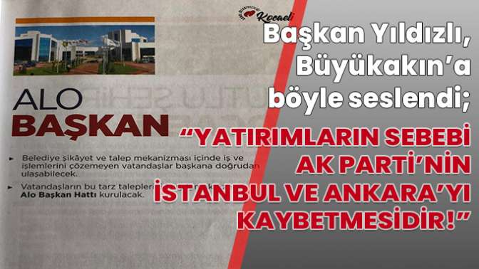“Yatırımların sebebi AK Parti’nin İstanbul ve Ankara’yı kaybetmesidir!”