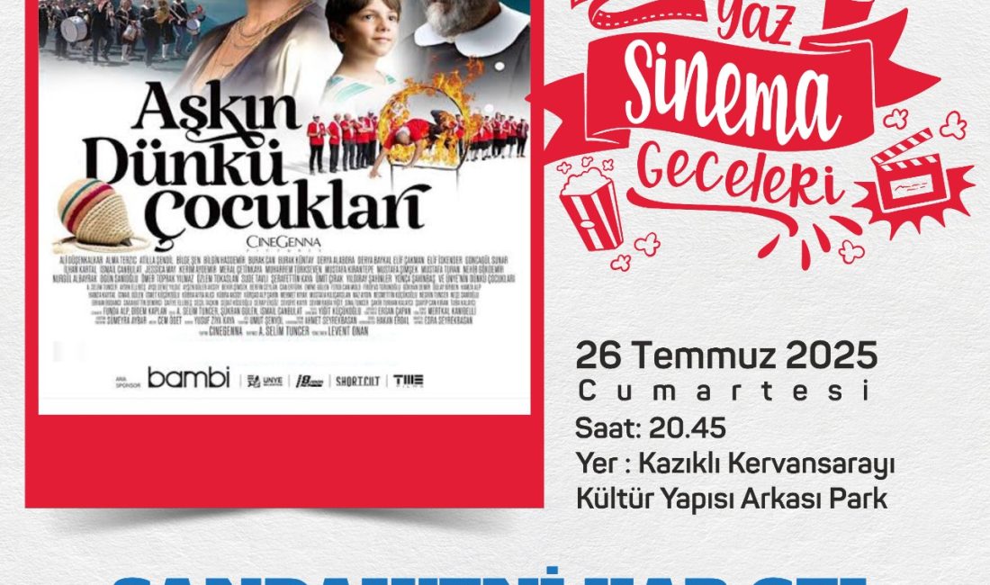 Gölcük Belediyesi tarafından Kervansaray arkasındaki parkta düzenlenen Yaz Sinema Geceleri