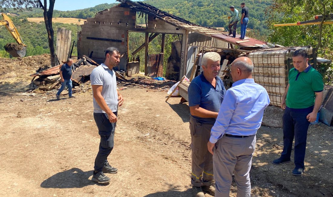 Körfez Belediye Başkanı Şener Söğüt, Kutluca Mahallesi’nde yaşanan yangın sonrasında