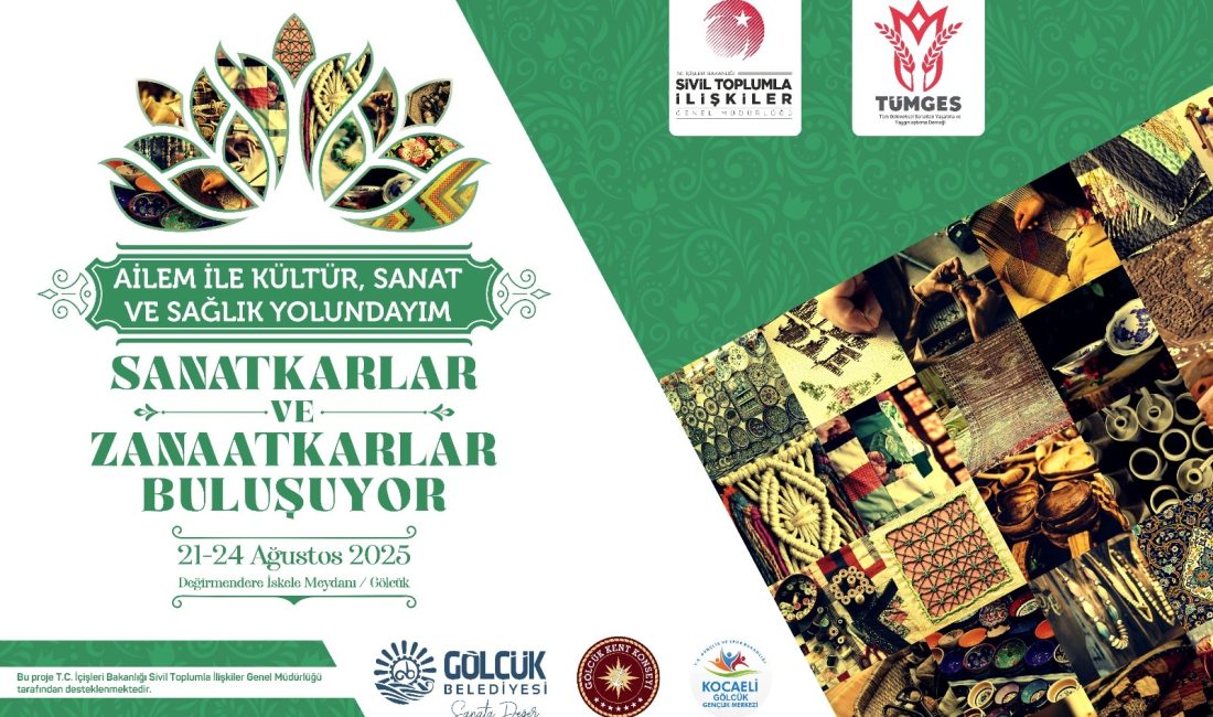 Gölcük Belediyesi, 21-24 Ağustos tarihlerinde düzenleyeceği etkinlikle sanatkar ve zanaatkarları