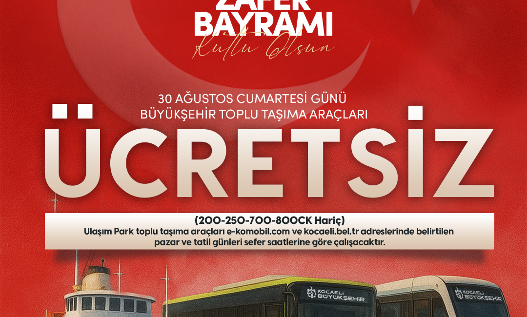 Kocaeli Büyükşehir Belediyesi, resmi ve dini bayramlarda uygulanan ücretsiz toplu
