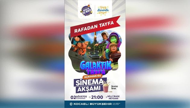 Kocaeli Büyükşehir Belediyesi’nin “Açık Havada Sinema Keyfi” etkinliği Ağustos ayında