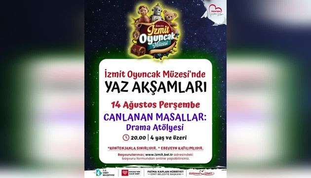 İzmit Belediyesi, Oyuncak Müzesi bahçesinde her Perşembe akşamı düzenlenecek “Müzede