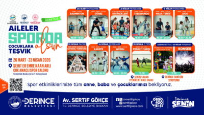 Derince’de aileler ve çocuklarının katılımıyla düzenlenecek sportif etkinlikler 26 Mart