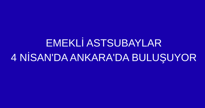 Emekli astsubaylar ve aileleri, 4 Nisan 2026 Cumartesi günü Ankara’da