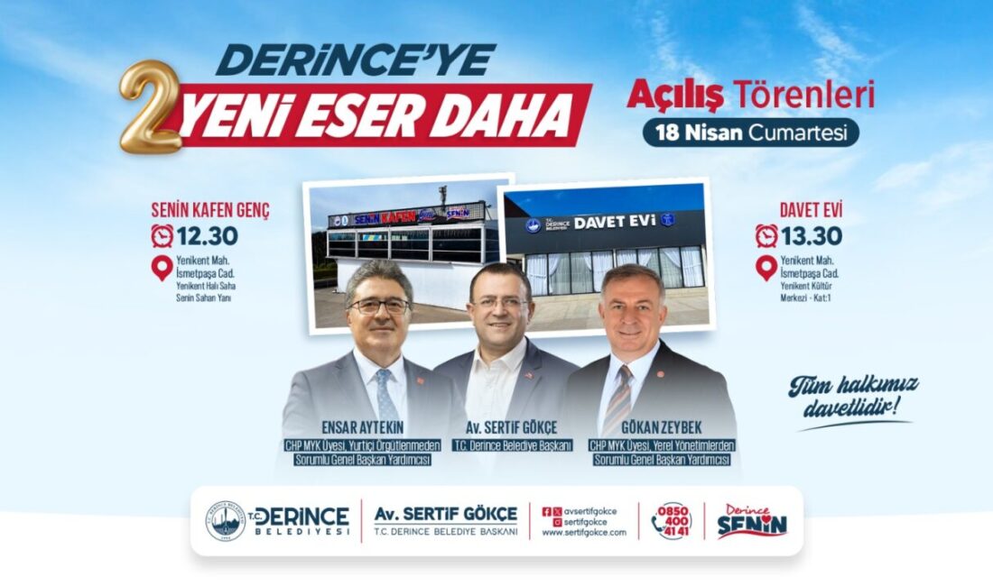 Derince Belediye Başkanı Av. Sertif Gökçe, iki önemli projeyi daha