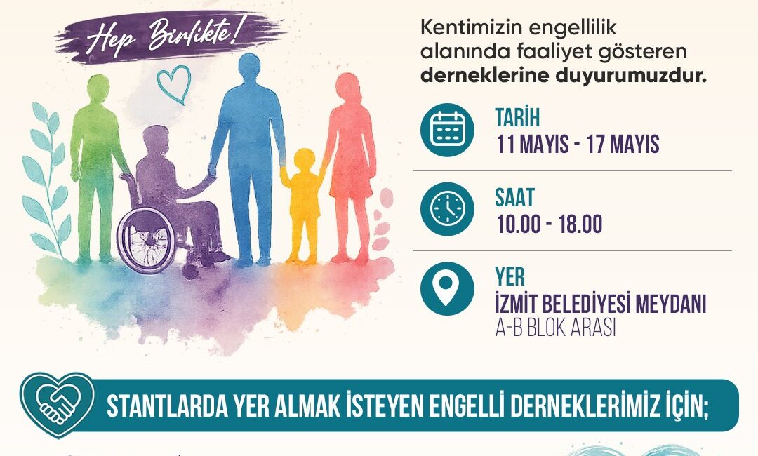 İzmit Belediyesi, Engelliler Haftası kapsamında düzenleyeceği etkinlikte engelli derneklerini Belediye