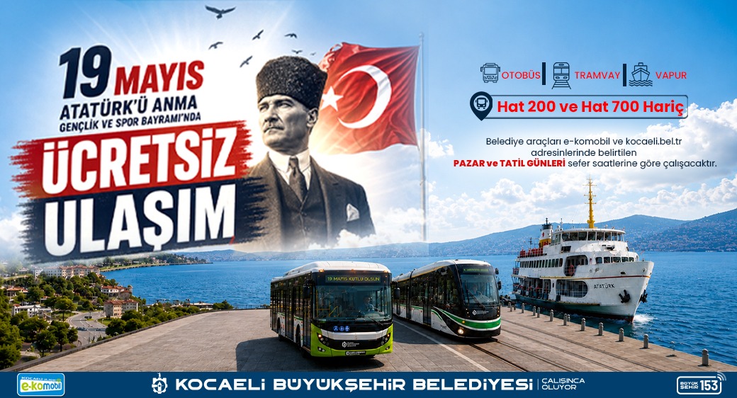 Kocaeli Büyükşehir Belediyesi, vatandaşların 19 Mayıs Atatürk’ü Anma, Gençlik ve