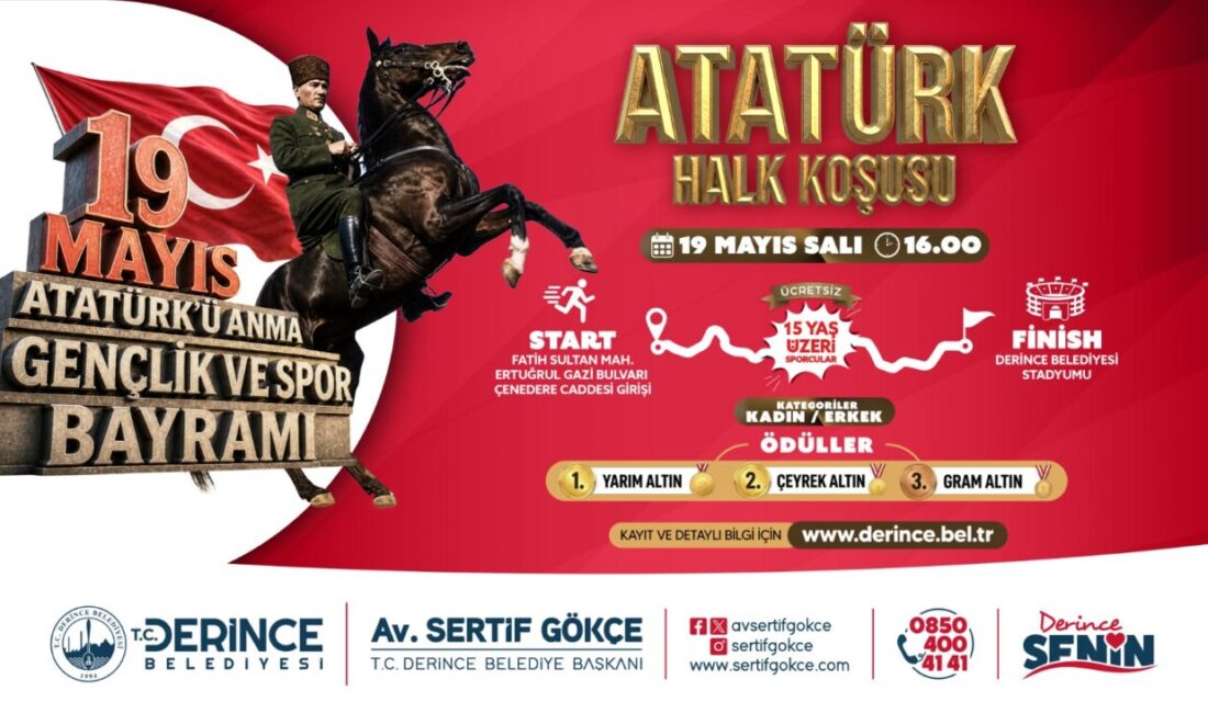 Derince Belediyesi’nin düzenleyeceği etkinliklerle kutlanacak 19 Mayıs Atatürk'ü Anma Gençlik