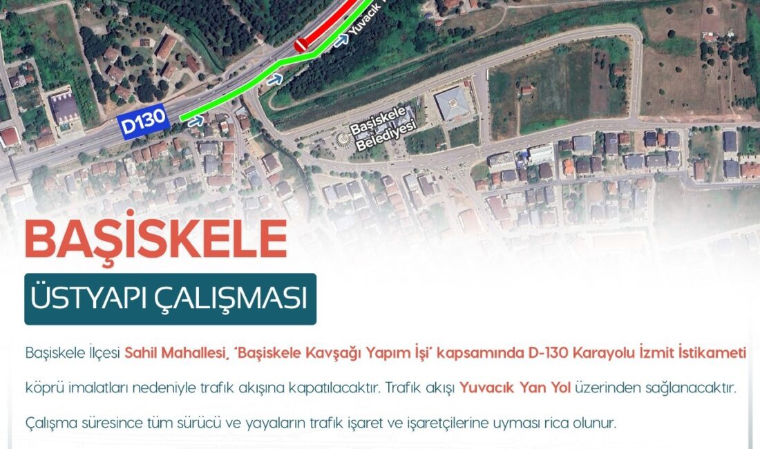 Kocaeli Büyükşehir Belediyesi, Başiskele Sahil Mahallesi D-130 Karayolu İzmit istikametinde