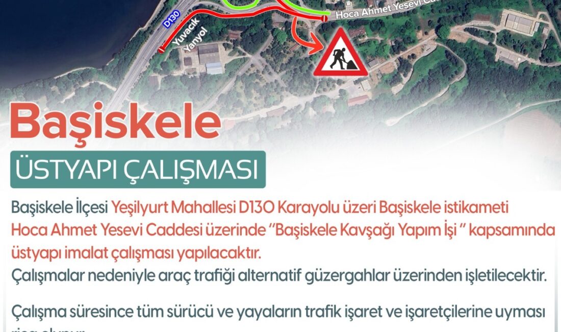 Kocaeli Büyükşehir Belediyesi tarafından Başiskele Yeşilyurt Mahallesi D-130 Karayolu Başiskele