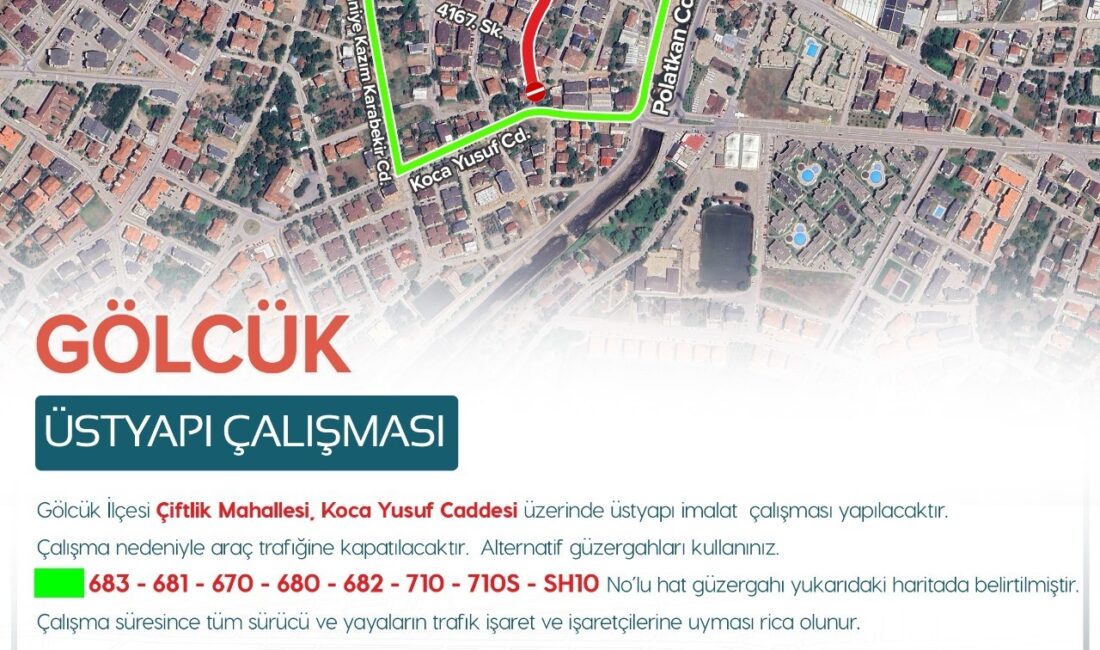 Kocaeli Büyükşehir Belediyesi tarafından Gölcük Çiftlik Mahallesi Koca Yusuf Caddesi’nde