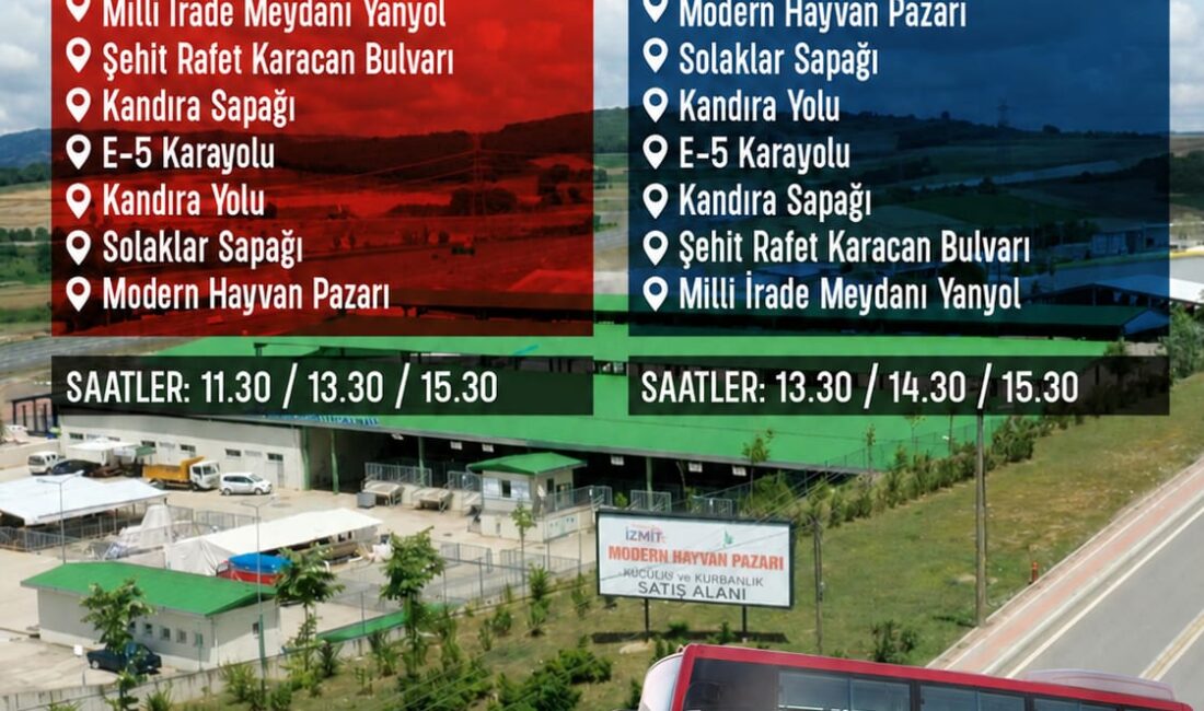 İzmit Belediyesi, 25-26 Mayıs tarihlerinde Modern Hayvan Pazarı’na ulaşımı kolaylaştırmak
