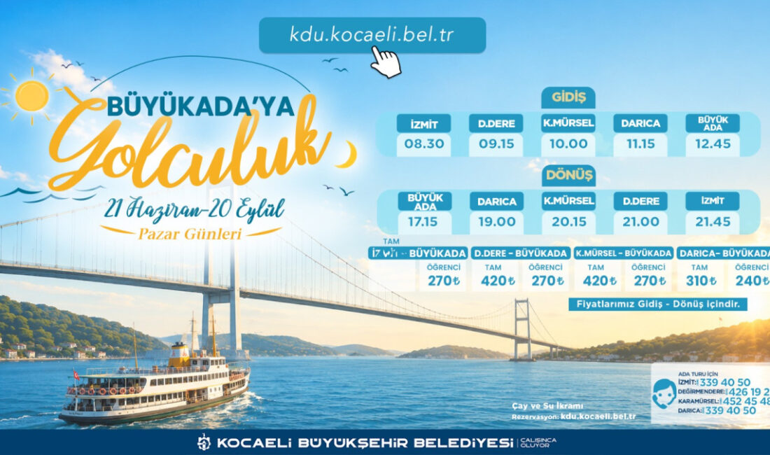 Kocaeli Büyükşehir Belediyesi, yaz sezonunun sevilen etkinliklerinden “Körfez’de Mehtap Turları”