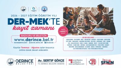 Derince Belediyesi Mesleki Eğitim Kursları (DER-MEK) 2026-2027 eğitim-öğretim dönemi kayıtları