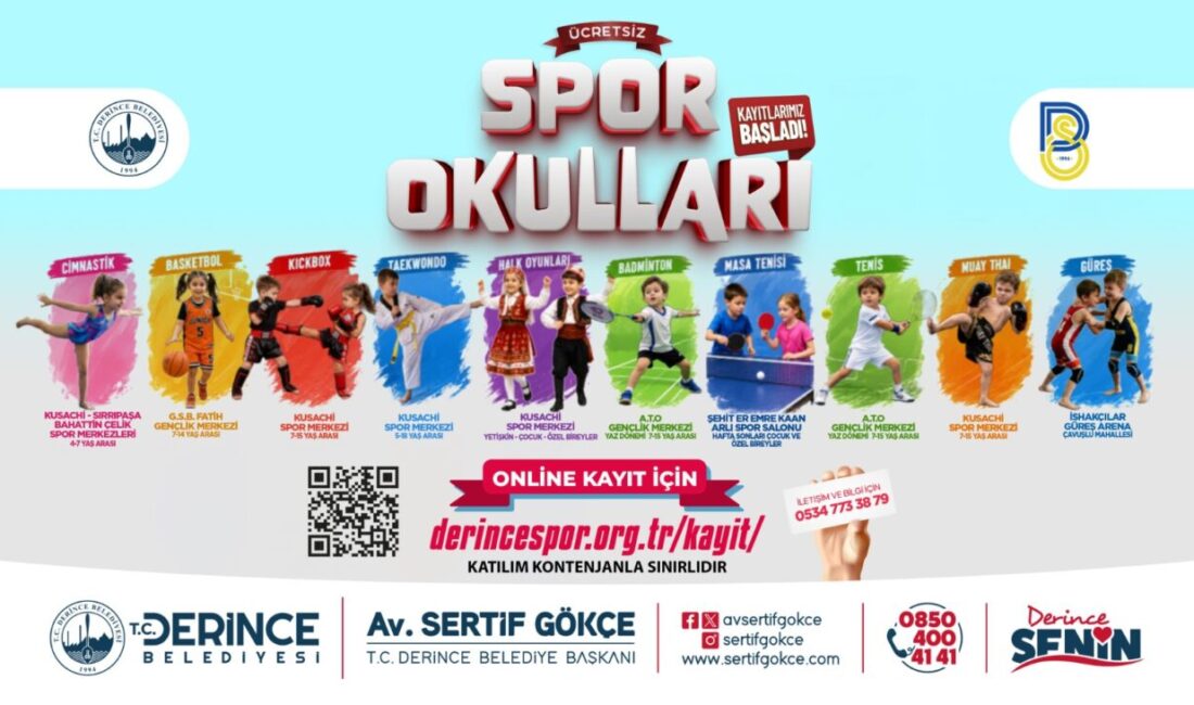 Derince Belediyesi’nin yaz döneminde on farklı branşta düzenleyeceği ücretsiz spor