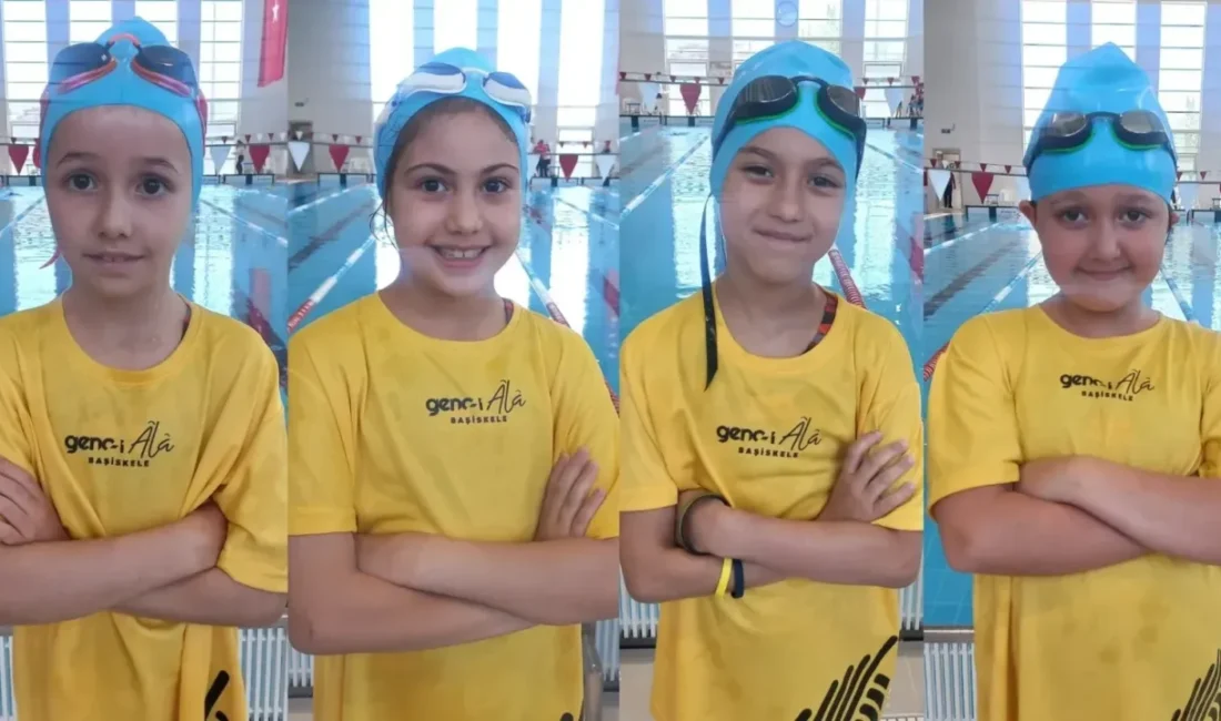 Başiskele Belediyesi Genc-i Âlâ bünyesinde yüzme eğitimi alan genç sporcular,