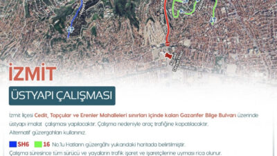 Kocaeli Büyükşehir Belediyesi, İzmit Gazanfer Bilge Bulvarı’nda (Santral Rampası) üstyapı