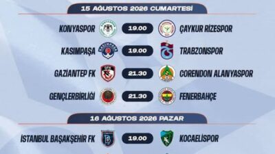 Trendyol TFF Süper Ligi'nde 2026/2027 futbol sezonunun ilk hafta programı