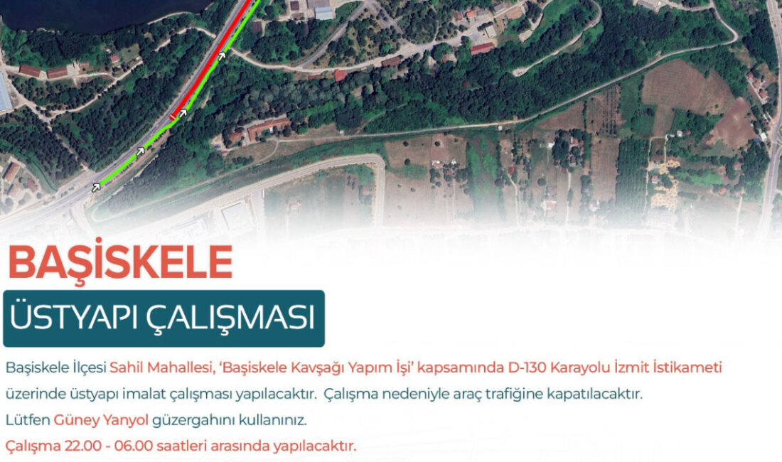 Kocaeli Büyükşehir Belediyesi tarafından ‘Başiskele Kavşağı Yapım İşi’ kapsamında Başiskele
