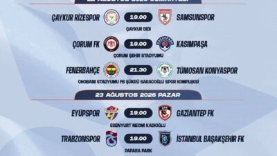 Trendyol Süper Lig’de 2026-2027 sezonunun ikinci ve üçüncü hafta maç