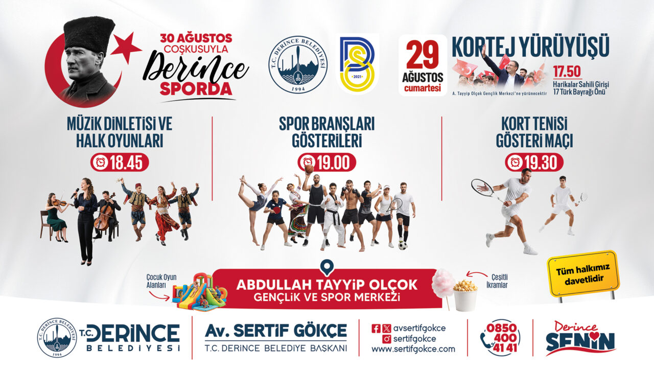 Derince Belediyesi, 30 Ağustos Zafer Bayramı’nın 104. yıl dönümü dolayısıyla