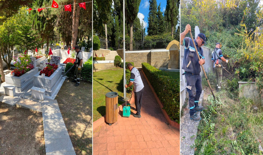 Kocaeli Büyükşehir Belediyesi, kent genelindeki mezarlıklarda bakım, temizlik ve çevre