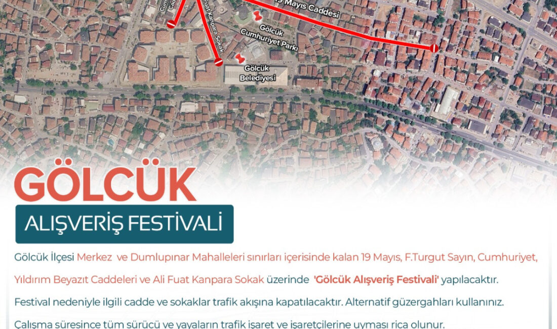 Kocaeli Büyükşehir Belediyesi’nin düzenlediği Gölcük Alışveriş Festivali kapsamında ilçede trafik