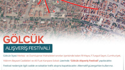 Kocaeli Büyükşehir Belediyesi’nin düzenlediği Gölcük Alışveriş Festivali kapsamında ilçede trafik