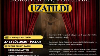 İzmit Belediye Tiyatrosu’nun 2026-2027 eğitim dönemi kursiyer seçmeleri için başvuru