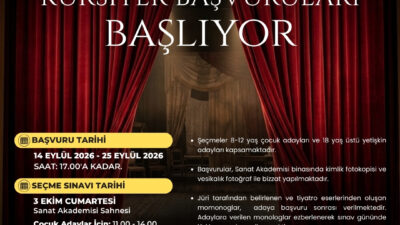 İzmit Belediye Tiyatrosu’nun 2026-2027 eğitim dönemi kursiyer seçmeleri için başvurular