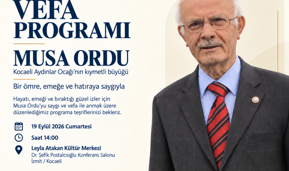 Kocaeli Aydınlar Ocağı, camianın kıdemli isimlerinden Musa Ordu için özel