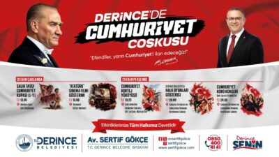29 Ekim Cumhuriyet Bayramı, Derince’de iki gün boyunca düzenlenecek etkinliklerle
