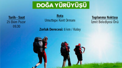 İzmit Belediyesi, “Bizim Köy Doğa Yürüyüşü” etkinliği kapsamında doğaseverleri 25